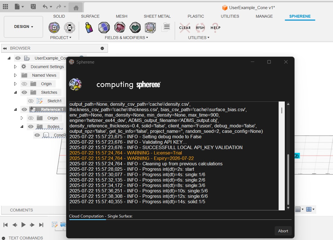 Pop-up window of computing