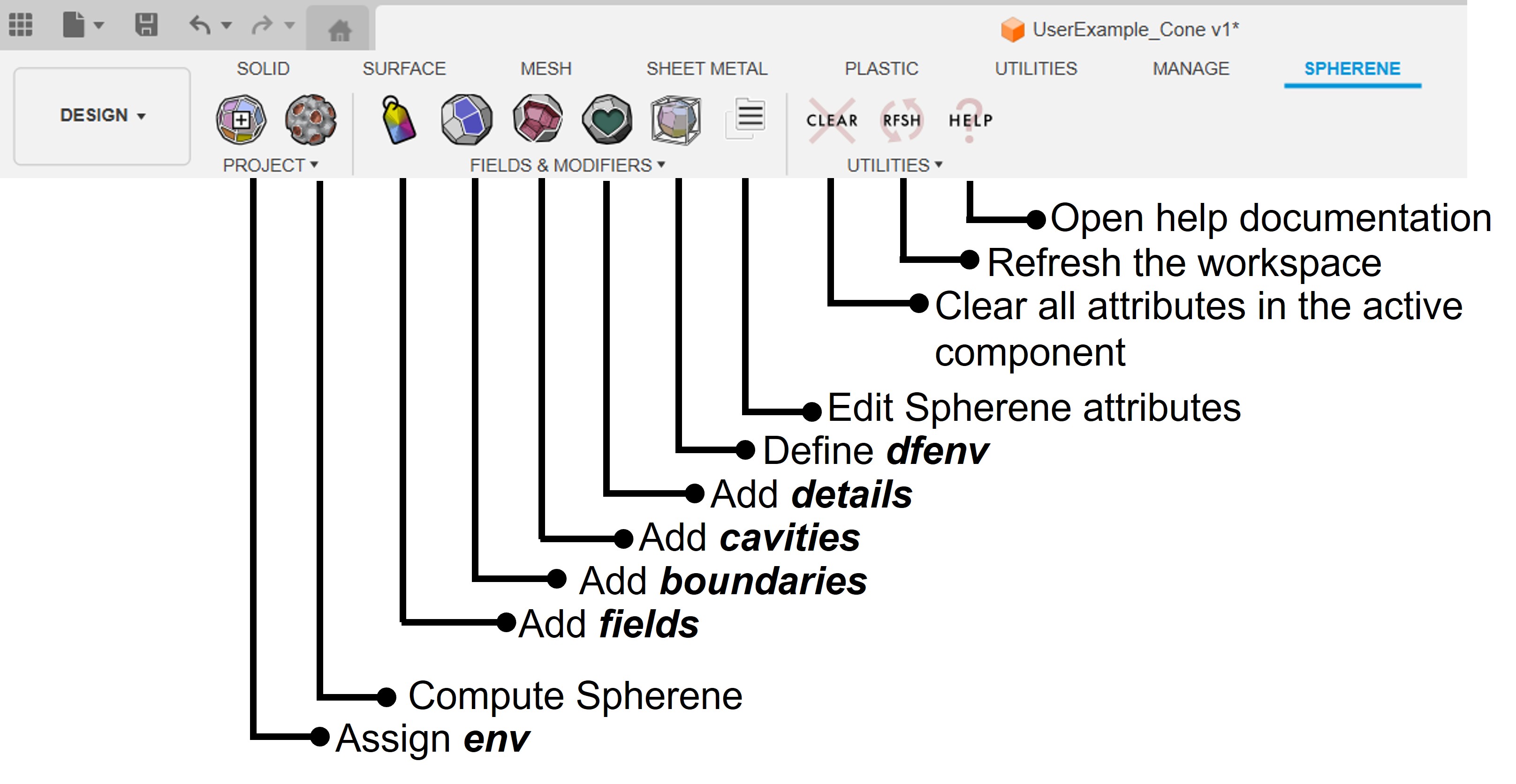 UI of Spherene in Fusion