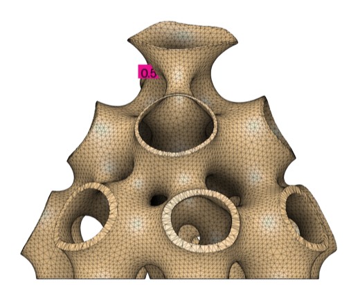 Generated Spherene geometry with spatially varying thickness field