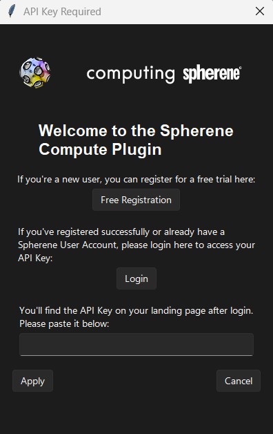 UI for requesting API key