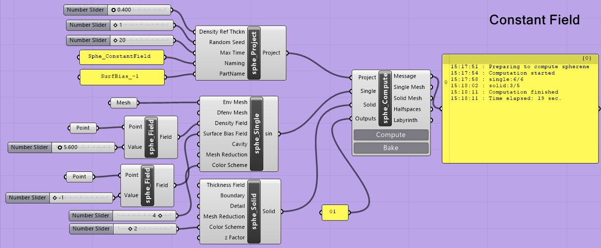 Canvas of constant field example