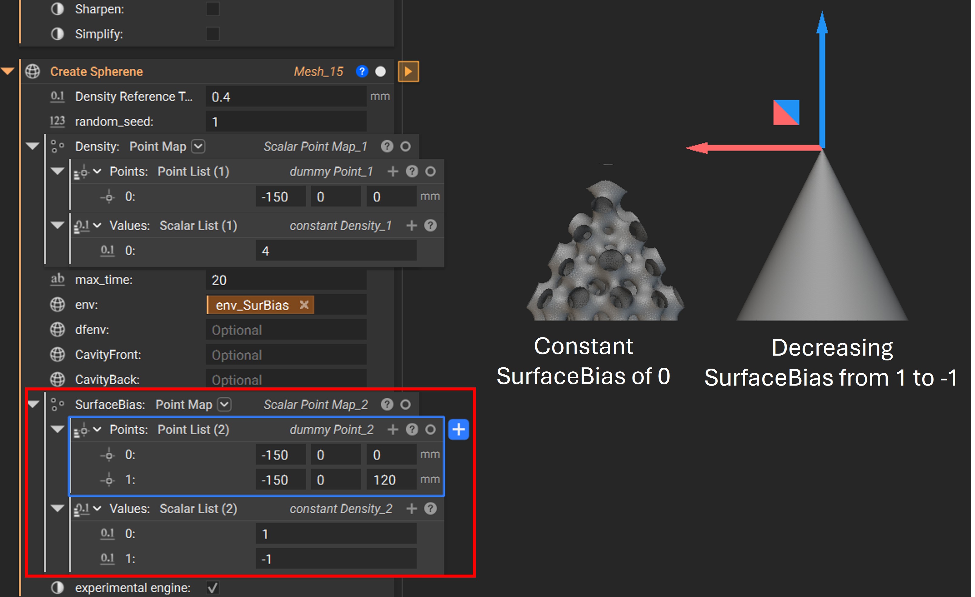 Setup surface bias