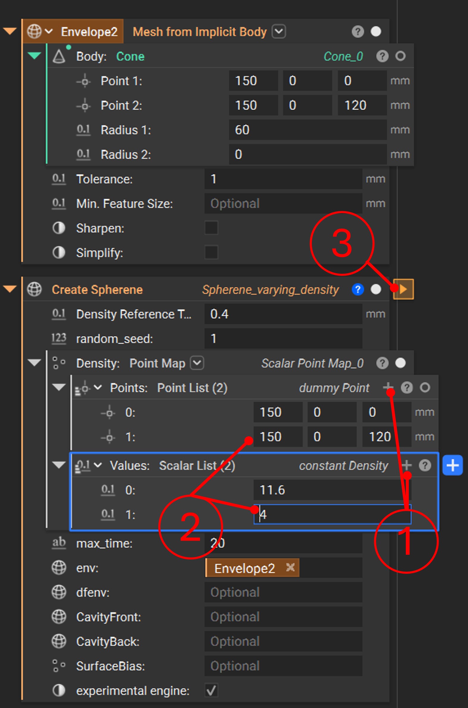 Add density point-value pair