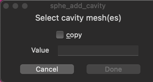 Cavity Modifier UI