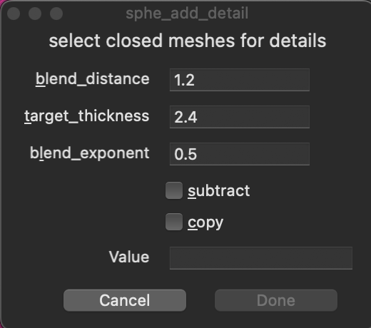 Detail Modifier UI