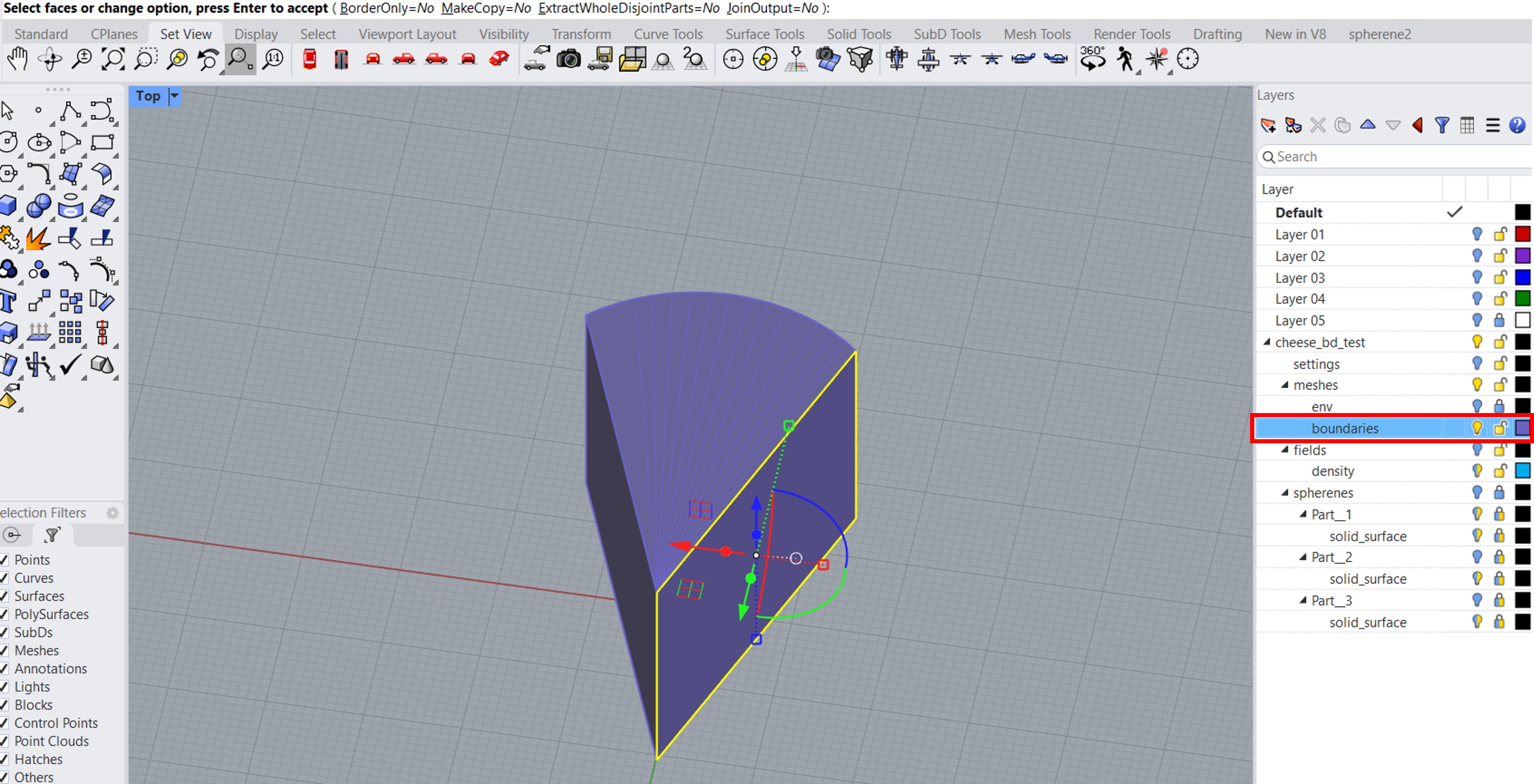 Split the boundary mesh into boundary surfaces