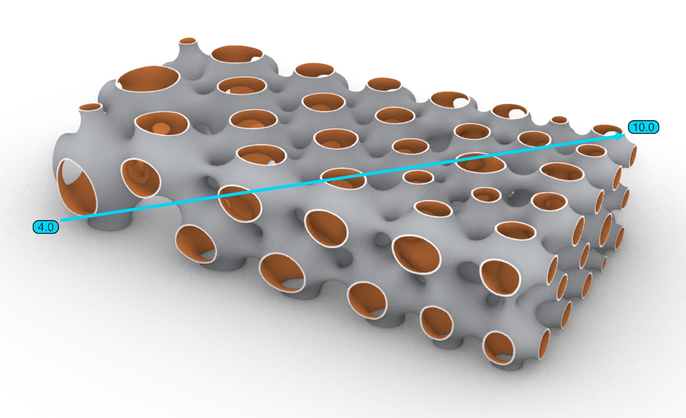 Spherene structure with a gradient of field density.